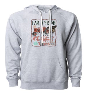 Farm Fresh Christmas Trees Red Tractor Athletic Heather Hoodie